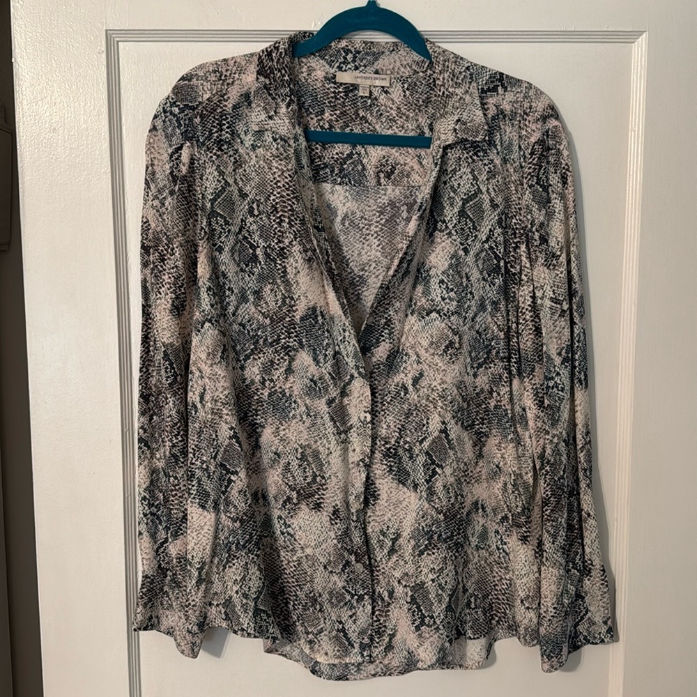 Lavender Brown Snake Button Down